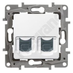 NILOE Gniazdo komputerowe podwójne RJ45 kat.6 STP białe 664776