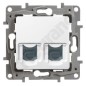NILOE Gniazdo komputerowe podwójne RJ45 kat.6 STP białe 664776