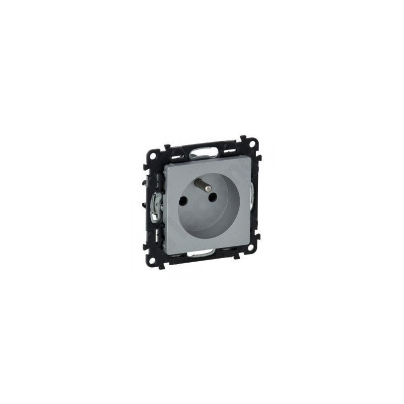 VALENA LIFE Gniazdo pojedyncze z/u 2P+Z z przesłonami aluminium 753380