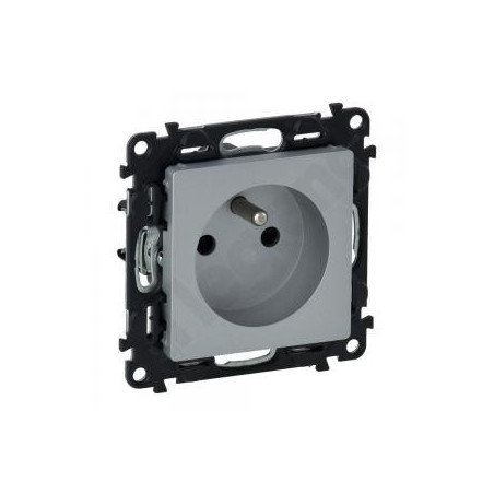 VALENA LIFE Gniazdo pojedyncze z/u 2P+Z z przesłonami aluminium 753380