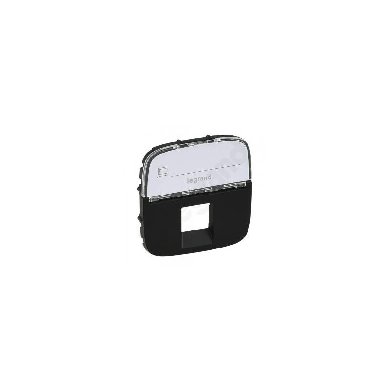 VALENA ALLURE Plakietka gniazda pojedynczego RJ11 lub rj12 lub RJ45 z etykietą czarny 755478