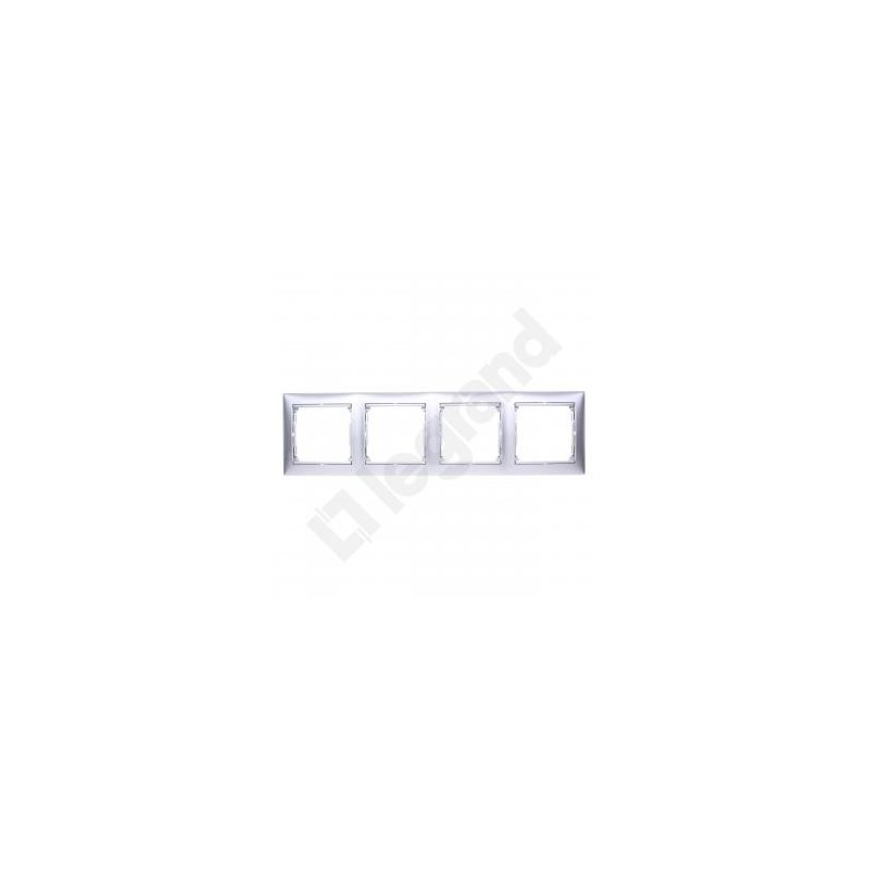 VALENA Ramka poczwórna pozioma aluminium tworzywo 770154