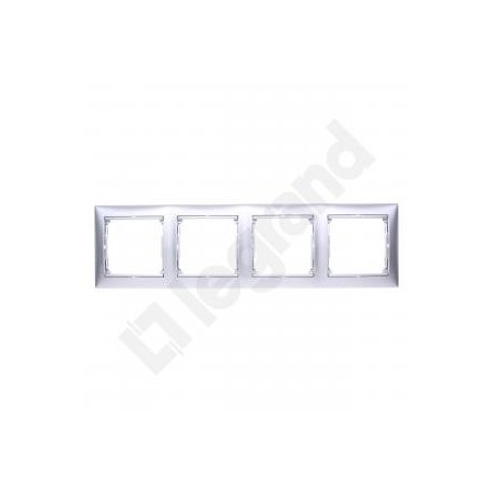 VALENA Ramka poczwórna pozioma aluminium tworzywo 770154