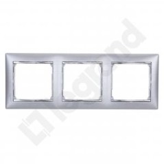 VALENA Ramka potrójna aluminium szczotkowane 770333