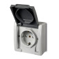 Aquant Gniazdo pojedyncze SCHUKO n/t IP55 szare 1244-10