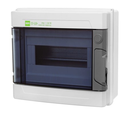Rozdzielnica hermetyczna EP-LUX natynkowa 1x8 1500V DC 1000V AC PE+N dymny IP65 1961-01
