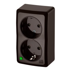 BERG Gniazdo podwójne schuko n/t 2x2P+Z 16A brązowy 3738-05