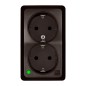 BERG Gniazdo podwójne schuko n/t 2x2P+Z 16A brązowy 3738-05