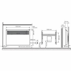 Grzejnik BETA 2000W 389x1523mm z programatorem Bluetooth wtyczką i wspor. montażowym BETA20-BT-EP