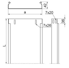 Korytko kablowe cynkowane pełne 50x42mm 2m 0,5mm KBR50H42/2 141505