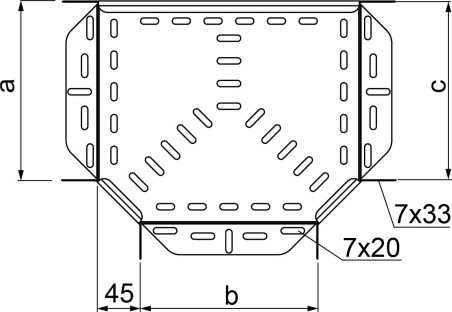 Trójnik korytka 100x42mm TKL100H42 142510