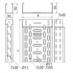 Korytko kablowe KGL/KCL/KPL50H60/2 160324 /2m/