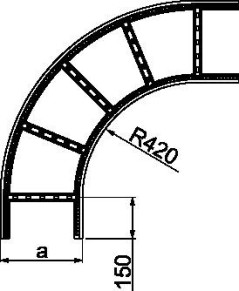 Łuk drabinki 90 stopni 600mm 60mm LDC600H60N 466960