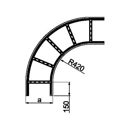 Łuk drabinki 90 stopni 600mm 60mm LDC600H60N 466960