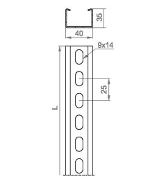 Ceownik wzmocniony CWD40H35/2 610420 /2m/