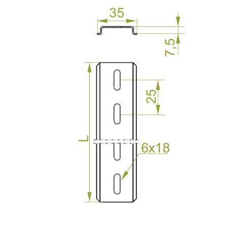 Szyna montażowa 35x7x2000mm stal perforowana SZP35H7/2 613120