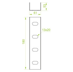 Łącznik ceownika LC55H50 660700