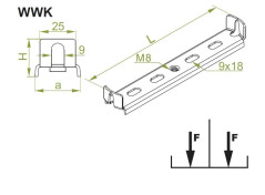 Wieszak wewnętrzny korytka WWK200 731420