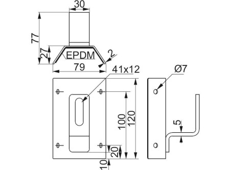 Uchwyt do blachy trapezowej UBT45E (1.4301) 890110