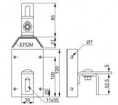 Uchwyt do blachy trapezowej regulowany UBTR45E 890120