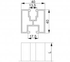 Profil aluminiowy PAL40H40/2,1 894621