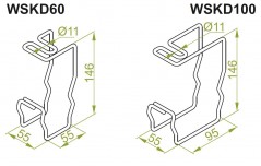 Wieszak sufitowy z drutu WSKD100 904600