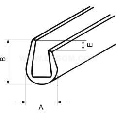 Osłona krawędzi z PCV czarna OKU 2/1 E01PK-01060100300 /50m/