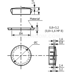 Zaślepka poliamidowa HP-30 czarna E01PK-01090100801 /100szt./